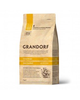 Grandorf Living Probiotics 4 Meat&Brown Rice Sterilized - Грандорф Сухий корм з 4 видами м'яса та рисом для стерилізованих котів Grandorf Living Probiotics 4 Meat&Brown Rice Sterilized - Грандорф Сухий корм з 4 видами м'яса та рисом для стерилізованих котів