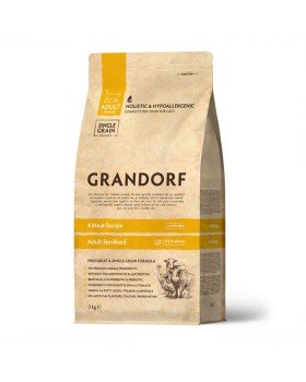 Grandorf Living Probiotics 4 Meat&Brown Rice Sterilized - Грандорф Сухий корм з 4 видами м'яса та рисом для стерилізованих котів