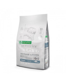 Nature's Protection Superior Care White Dog Grain Free (large kibble) сухий гіпоалергенний корм з білою рибою для дорослих собак великих порід з білою шерстю