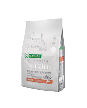 Nature's Protection Superior Care White Dog Grain Free Беззерновий сухий корм з лососем для дорослих собак дрібних та міні порід з білою шерстю