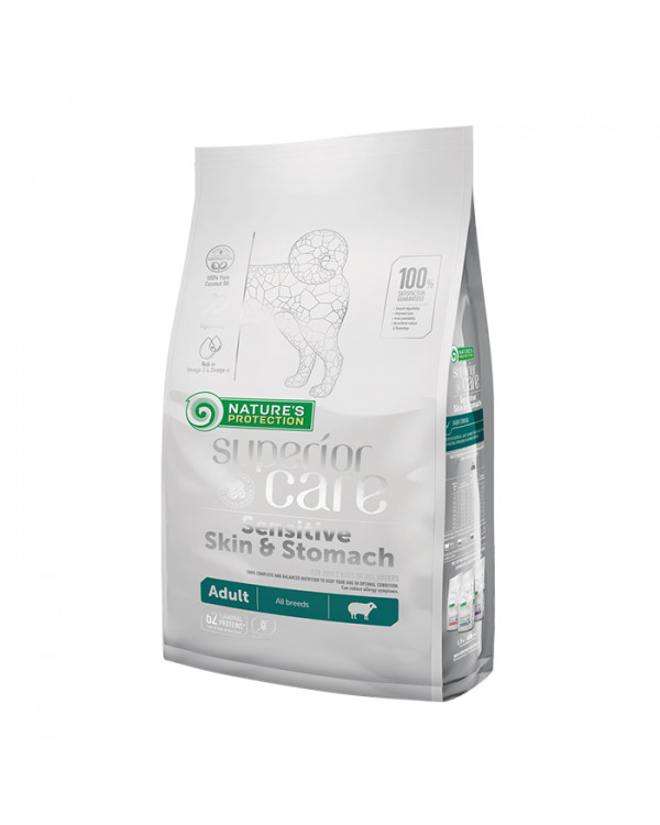 Nature's Protection Superior Care Sensitive Skin & Stomach Lamb сухий гіпоалергенний корм з ягням для дорослих собак усіх порід