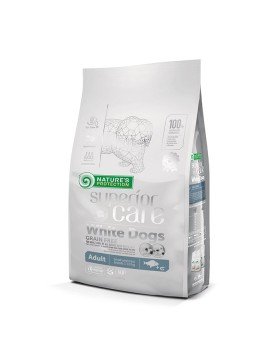 Nature's Protection Superior Care White Dog Grain Free сухий гіпоалергенний корм з білою рибою для дорослих собак дрібних та міні порід з білою шерстю