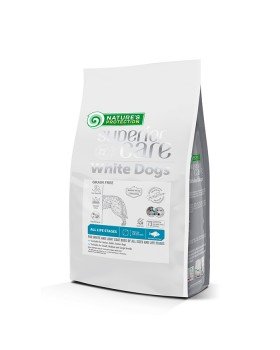 Nature's Protection Superior Care White Dogs Grain Free сухий гіпоалергенний корм з білою рибою для цуценят і дорослих собак усіх порід з білою шерстю Nature's Protection Superior Care White Dogs Grain Free сухий гіпоалергенний корм з білою рибою для цуценят і дорослих собак усіх порід з білою шерстю