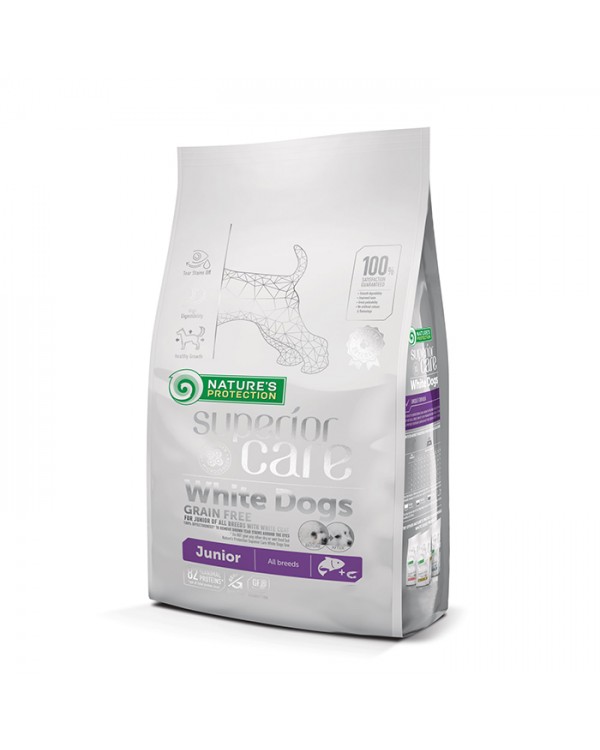 Nature's Protection Superior Care White Dog сухий гіпоалергенний корм з лососем для юніорів усіх порід з білою шерстю Nature's Protection Superior Care White Dog сухий гіпоалергенний корм з лососем для юніорів усіх порід з білою шерстю