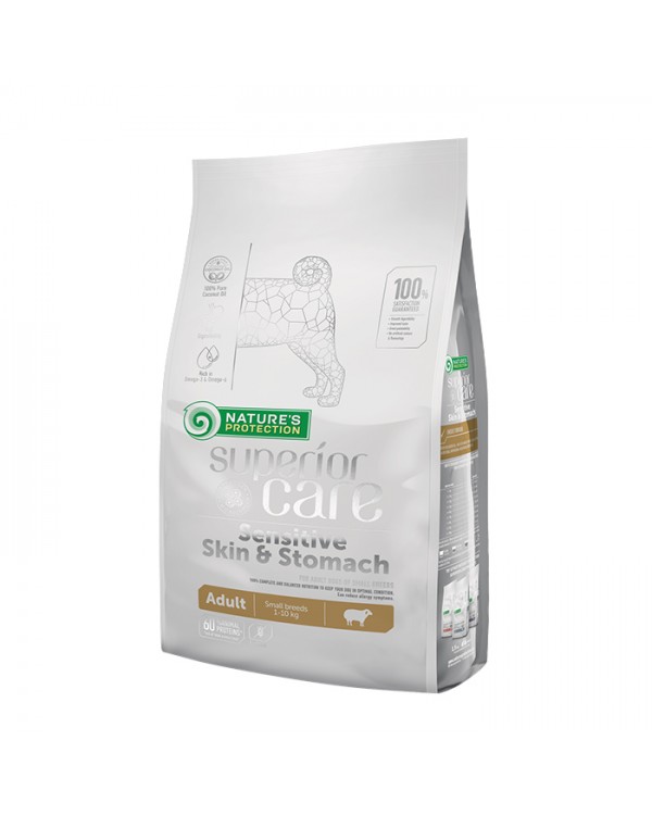 Nature's Protection Superior Care Sensitive Skin & Stomach сухий гіпоалергенний корм з ягням для дорослих собак дрібних та міні порід Nature's Protection Superior Care Sensitive Skin & Stomach сухий гіпоалергенний корм з ягням для дорослих собак дрібних та міні порід