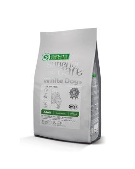 Nature's Protection Superior Care White Dog Grain Free сухий гіпоалергенний корм з білою рибою для дорослих собак дрібних та міні порід з білою шерстю