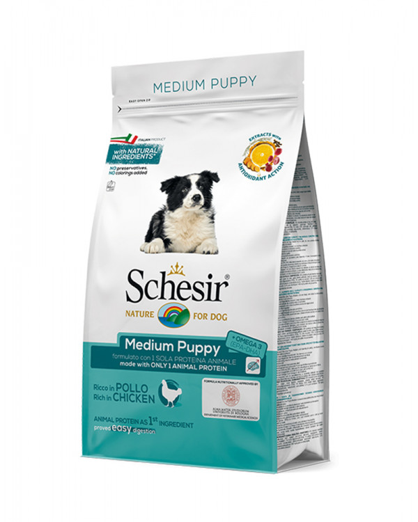 Schesir (Шезір) Dog Medium Puppy Chicken корм для цуценят середніх порід з куркою