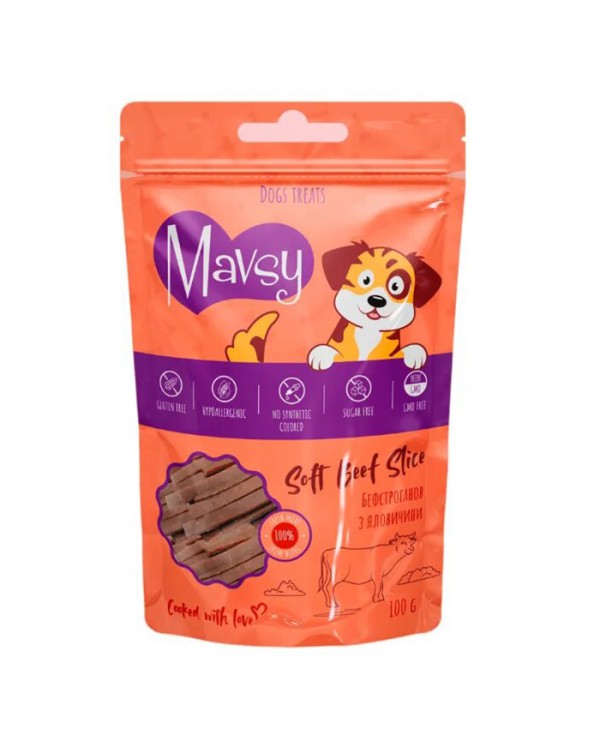 Mavsy Soft Beef Slice for dogs Ласощі для собак з яловичиною Mavsy Soft Beef Slice for dogs Ласощі для собак з яловичиною