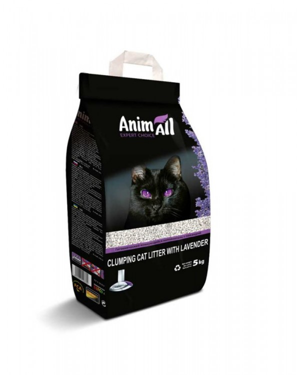 AnimAll Бентонітовий наповнювач для котів, з ароматом лаванди