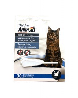 AnimAll VetLine Spot-On краплі на холку від бліх і кліщів для котів 4-8 кг