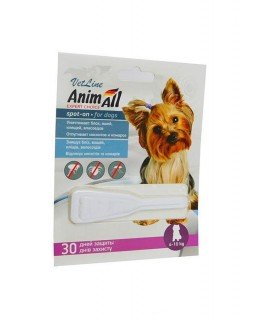 AnimAll VetLine Spot-On краплі на холку від бліх і кліщів для собак 4-10 кг (2.0 мл)