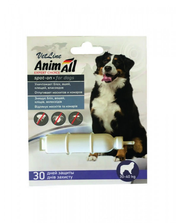 AnimAll Краплі від блох та кліщів VetLine spot-on для собак 30-40 кг 8 мл
