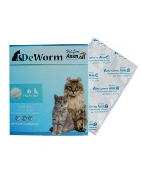 AnimAll VetLine DeWorm таблетки від глистів для кішок і кошенят