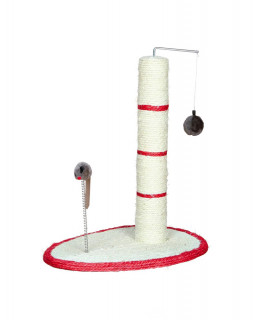 Trixie «Scratch Me» Кігтеточка-стовпчик з мишкою бірюзова, червона, чорна-foto3