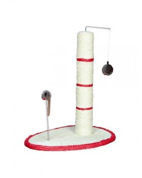 Trixie «Scratch Me» Кігтеточка-стовпчик з мишкою бірюзова, червона, чорна-foto3