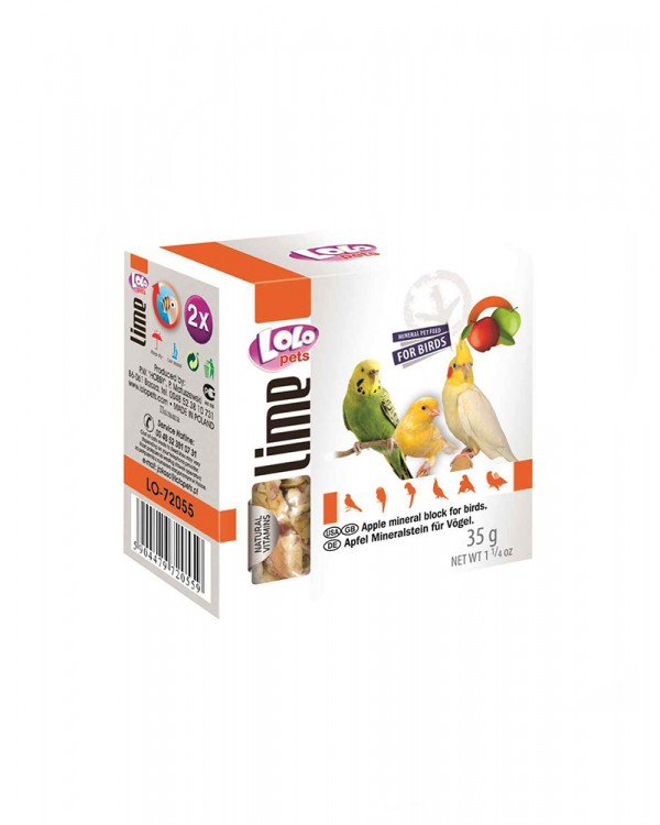 Lolo Pets Минеральный камень для птиц-яблоко
