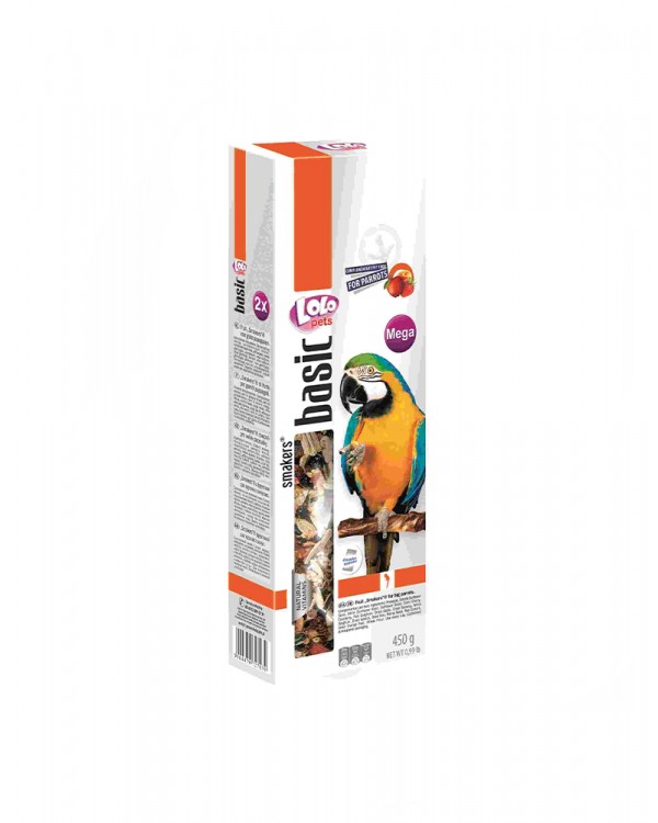 Lolo Pets Smakers Mega mix С фруктами для крупных попугаев Lolo Pets Smakers Mega mix С фруктами для крупных попугаев