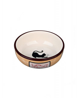 Trixie Миска керамическая с кошкой и рыбкой-foto3