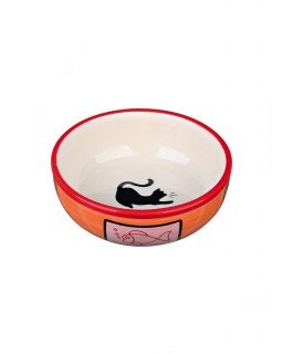 Trixie Миска керамическая с кошкой и рыбкой-foto2