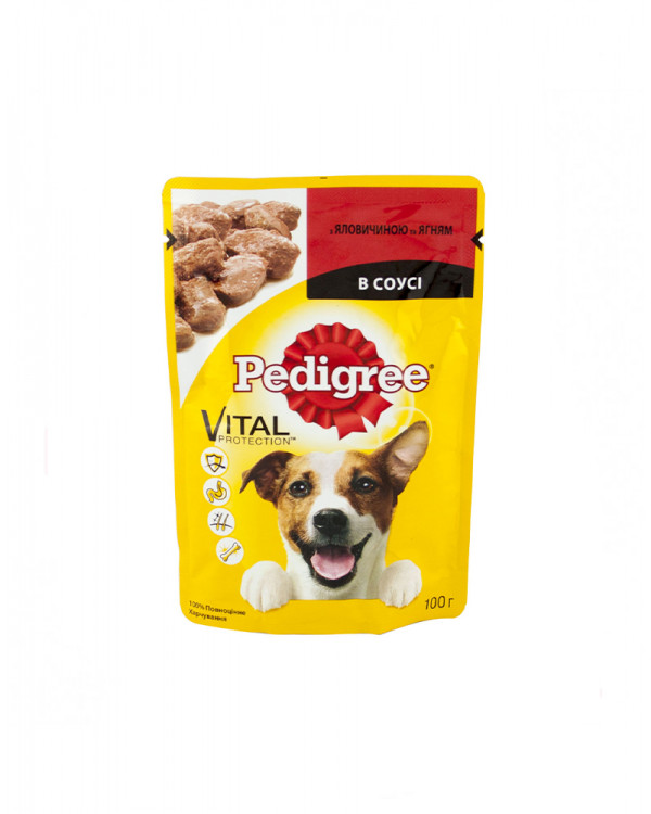 PEDIGREE Для взрослых собак  с говядиной и ягненком в соусе