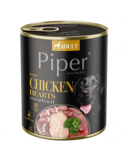 Dolina Noteci Piper Chicken Hearts Консервований корм для дорослих собак з курячими серцями та шпинатом