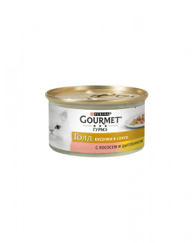 Gourmet Gold кусочки в соусе лосось и цыпленок
