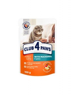 Клуб 4 лапи Консервований корм з макреллю в соусі для кішок