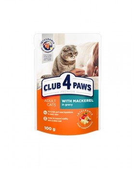 Клуб 4 лапи Консервований корм з макреллю в соусі для кішок Клуб 4 лапи Консервований корм з макреллю в соусі для кішок