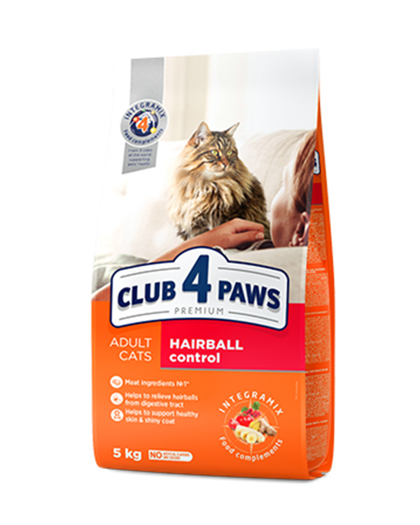 Клуб 4 лапи Premium Hairball Control з ефектом виведення шерсті для кішок