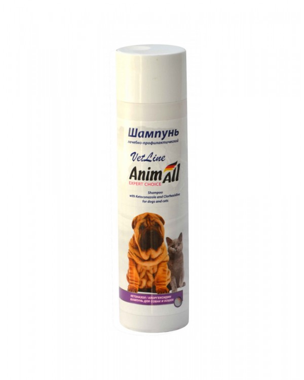 AnimAll Шампунь VetLine для собак и кошек с хлоргексидином и кетоконазолом
