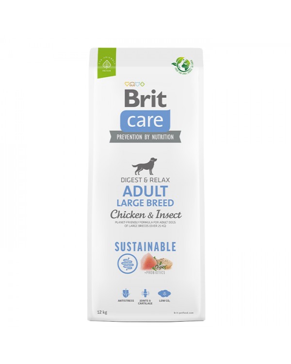 Brit Care Dog Sustainable Adult Large Breed Сухий корм з куркою та комахами для дорослих собак великих порід