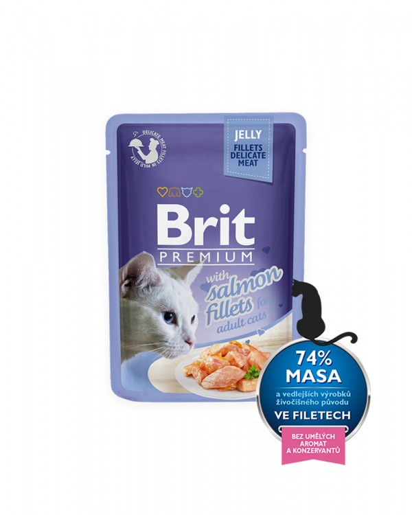 Brit Premium Cat Adult Salmon Fillets Jelly