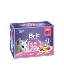 Brit Premium Cat Набір консерв сімейна тарілка в желе (12шт х 85g)