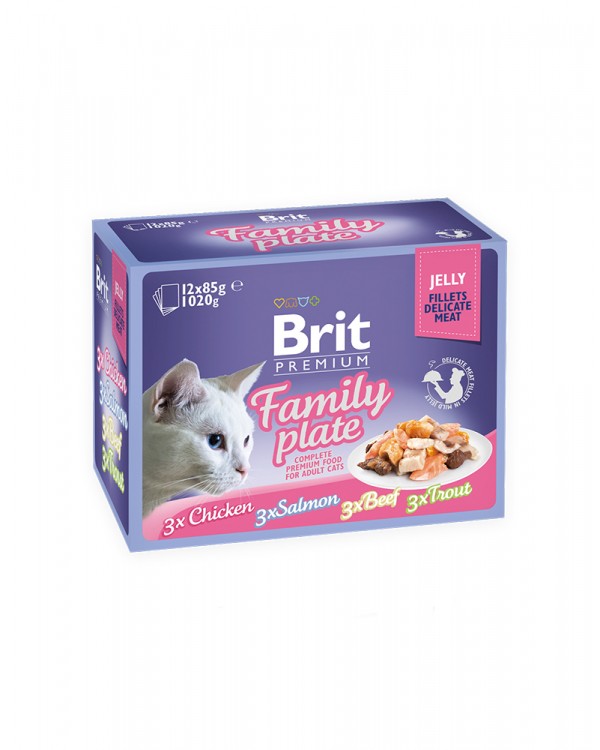 Brit Premium Cat Набір консерв сімейна тарілка в желе (12шт х 85g)