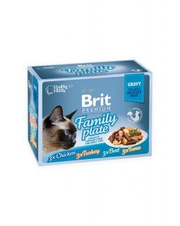 Brit Premium Cat Набір консерв сімейна тарілка в соусі (12 * 85 гр)