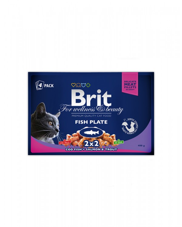 Brit Premium Cat Набір консерв рибна тарілка (4 шт х 100g)