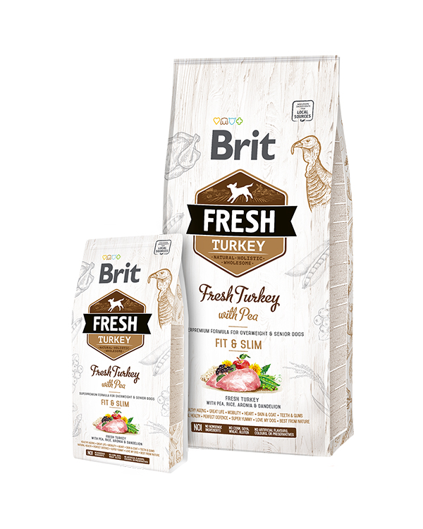 Brit Fresh Turkey/Pea Light Fit & Slim Adult індичка,горошок д/дорослих собак