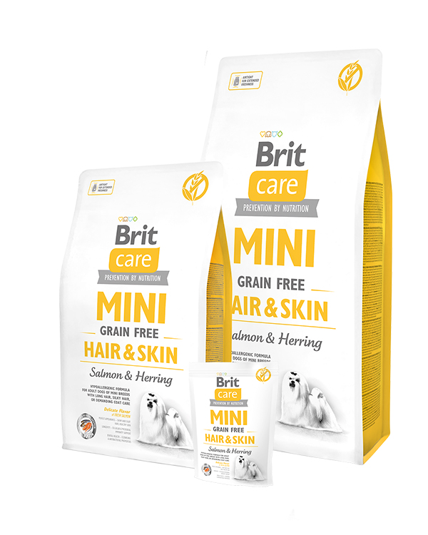 Brit Care GF Mini Hair & Skin (д/собак малих порід) здорова шкіра і шерсть