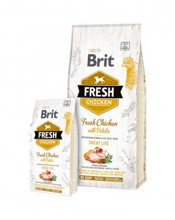 Brit Fresh Chicken/Potato Adult курка, картопля для дорослих собак