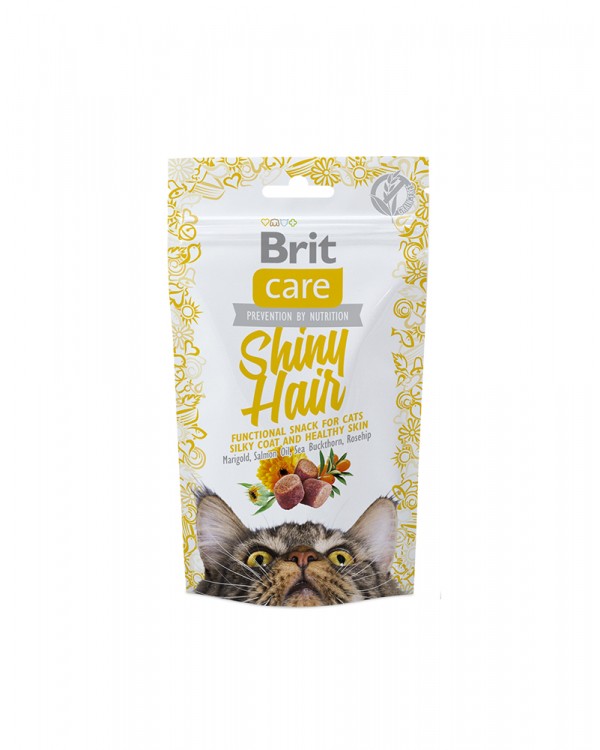 Brit Care Cat Snack Shiny Hair Для підтримки краси шерсті кішок з лососем