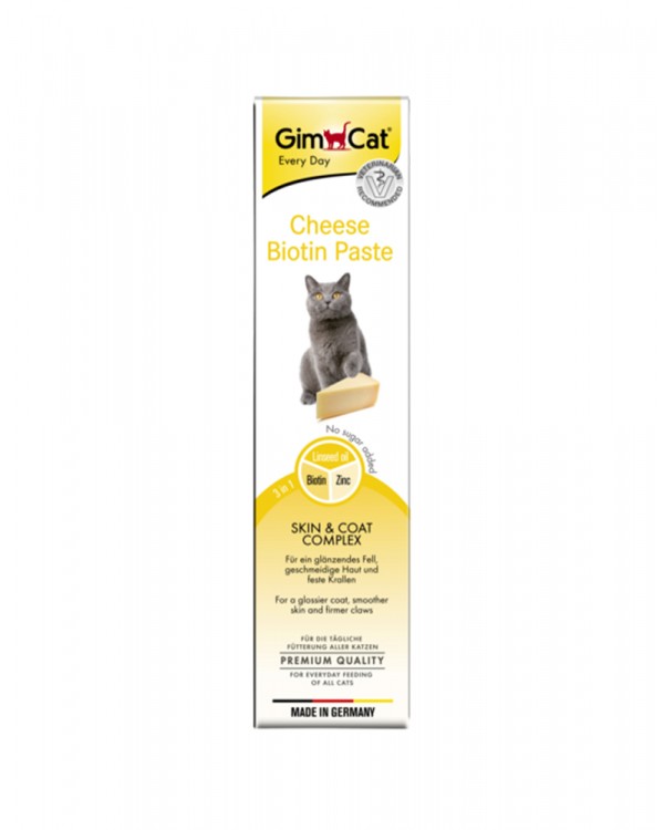 GimCat Cheese-Biotin вітамінізована паста для шкіри і шерсті кішок