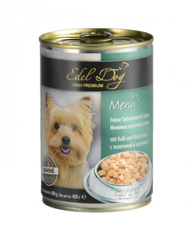 Edel Dog Для взрослых собак с телятиной и кроликом в соусе
