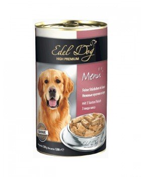 Edel Dog Для взрослых собак три вида мяса в соусе