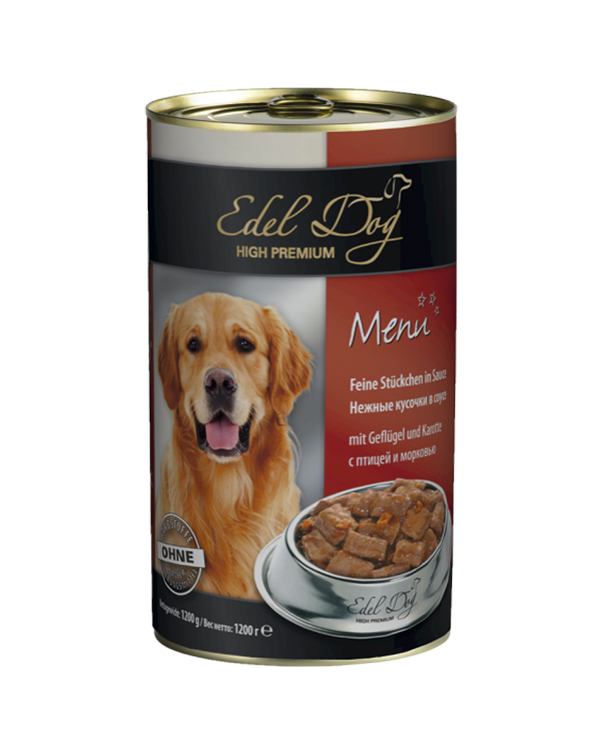 Edel Dog Для взрослых собак с птицей и морковью в соусе