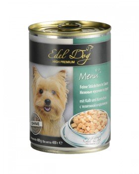 Edel Dog Для взрослых собак с телятиной и кроликом в соусе