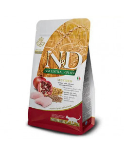 Farmina N&D Low Grain Cat Chicken Neutered Adult низькозерновий корм для стерилізованих кішок з куркою та гранатом