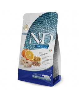 Farmina N&D Low Grain Ocean Cat Adult низькозерновий сухий корм з тріскою та апельсином для дорослих кішок