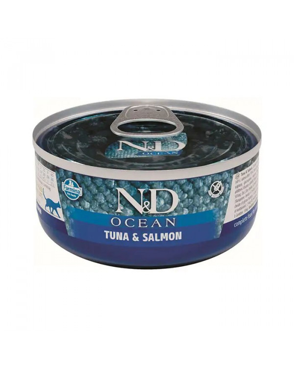 Farmina N&D Grain Free Ocean Tuna & Salmon Adult Консерва для кішок з тунцем та лососем