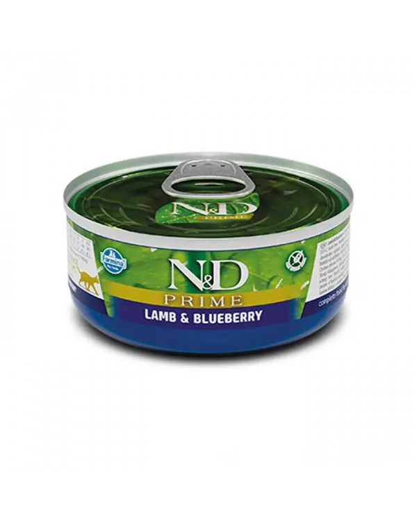 Farmina N&D Grain Free Prime Lamb Adult консерви для кішок з ягням та чорницею