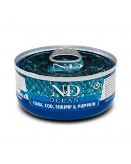 Farmina N&D Grain Free Ocean Tuna, Cod, Shrimp & Pumpkin Adult Консерва для кішок з тунцем, тріскою, креветками та гарбузом